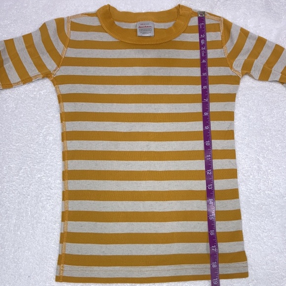 Hanna Andersson snug fit organic long sleeve gold striped pajama top size 8 - Picture 3 of 5